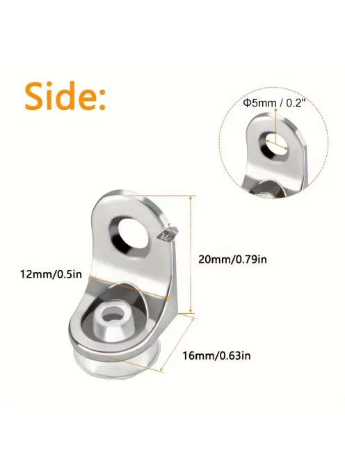 10 darabos fém polctartó konzol tapadókoronggal üveg- és fa polcokhoz