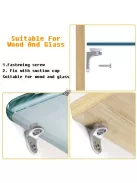 10 darabos fém polctartó konzol tapadókoronggal üveg- és fa polcokhoz