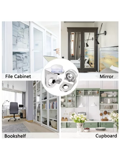 10 darabos fém polctartó konzol tapadókoronggal üveg- és fa polcokhoz