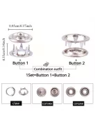 50db színes pattintógomb készlet