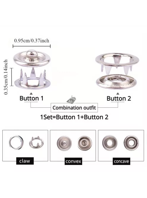 50db színes pattintógomb készlet