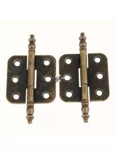 4db Antik Bronz Korona Fejű Zsanérok Csavarokkal