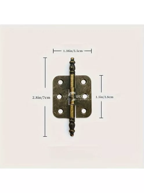 4db Antik Bronz Korona Fejű Zsanérok Csavarokkal