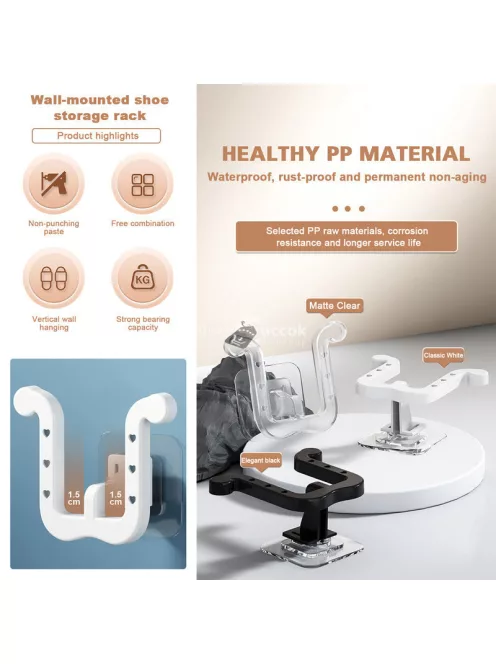 3db falra szerelhető papucstartó