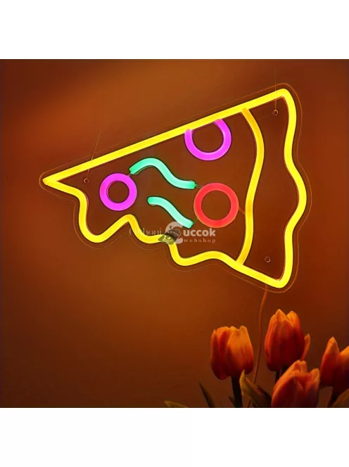 Pizzaszelet LED neon tábla