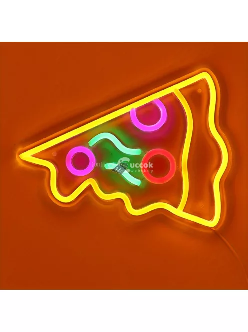Pizzaszelet LED neon tábla