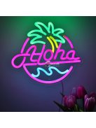 Aloha Pálmafa Tengerparti LED Neon Tábla