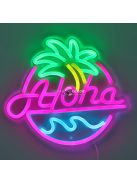 Aloha Pálmafa Tengerparti LED Neon Tábla