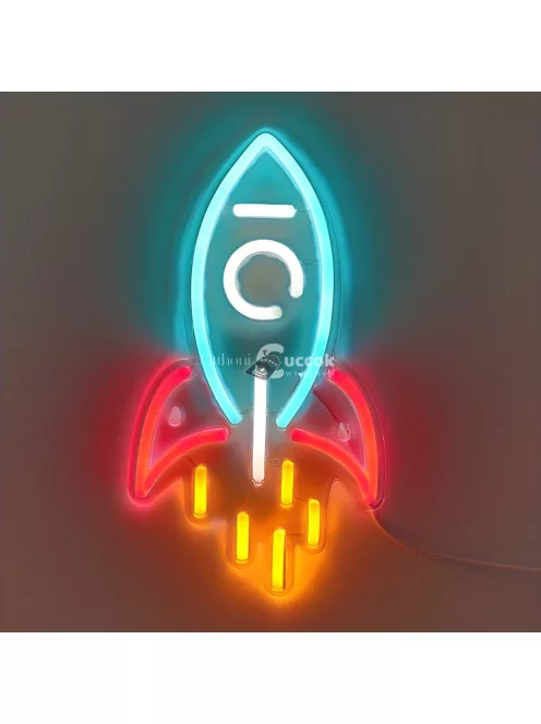 Rakéta fali dekoráció, LED-es neon