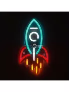 Rakéta fali dekoráció, LED-es neon