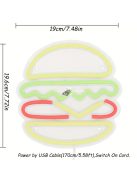 Hamburger LED Neon dekoráció