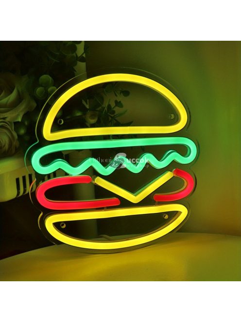 Hamburger LED Neon dekoráció
