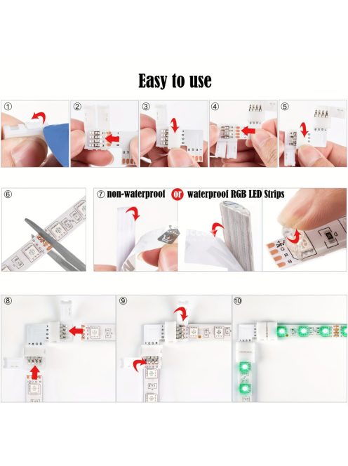 Led szalag csatlakozó 4-tűs RGB LED-hez