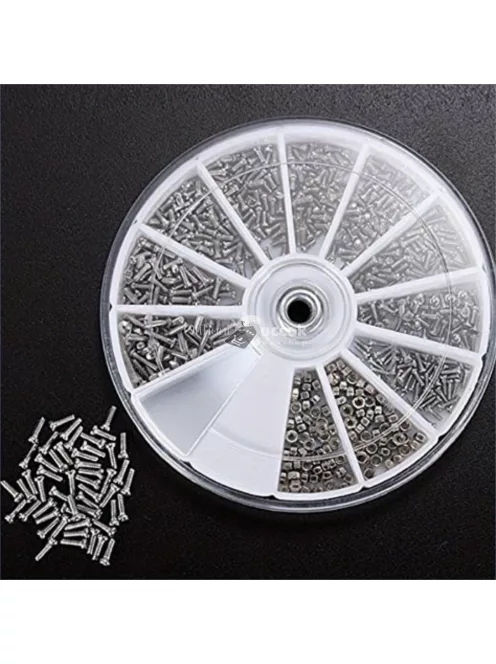 600 db rozsdamentes acél kis csavar csavarhúzókkal