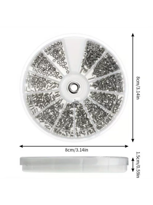 600 db rozsdamentes acél kis csavar csavarhúzókkal