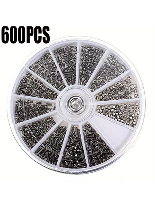 600 db rozsdamentes acél kis csavar csavarhúzókkal