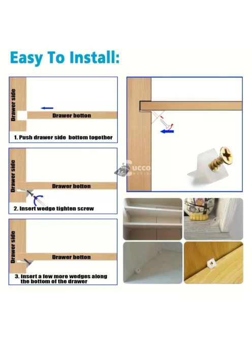 50db Bútorjavító Ék - 90° Szögű Tartó csavarokkal