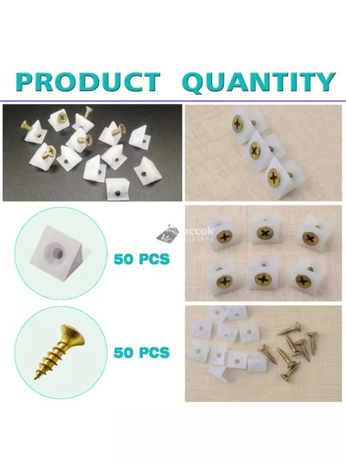50db Bútorjavító Ék - 90° Szögű Tartó csavarokkal