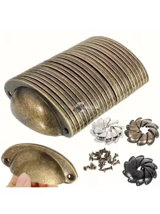   10 darab vintage stílusú fém fiókfogantyú készlet szekrényekhez, komódokhoz