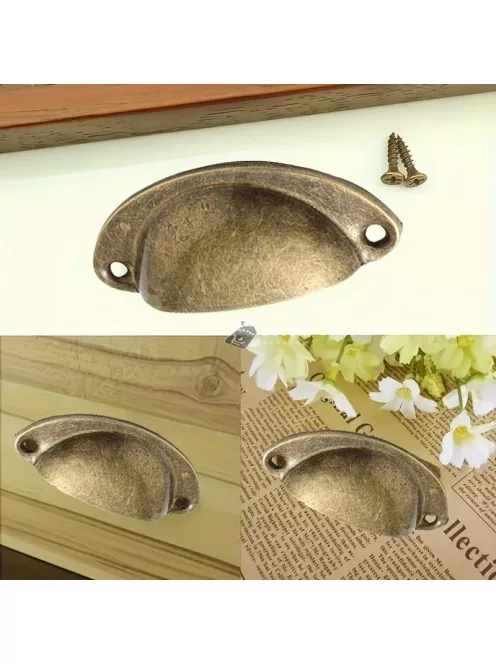 10 darab vintage stílusú fém fiókfogantyú készlet szekrényekhez, komódokhoz