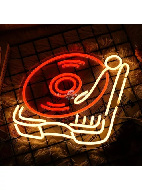Lemezjátszó Neon LED fali világítás