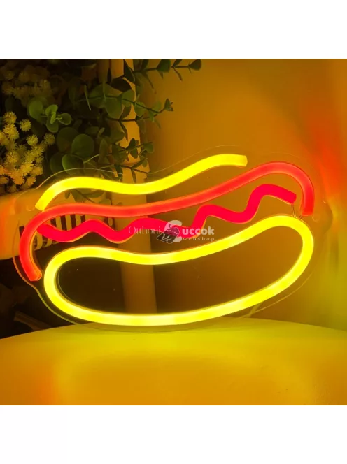 Hot Dog Fali LED neon éjszakai lámpa