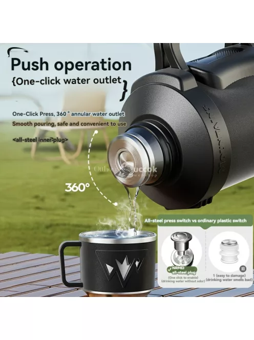 Nagy kapacitású víztároló, kulacs