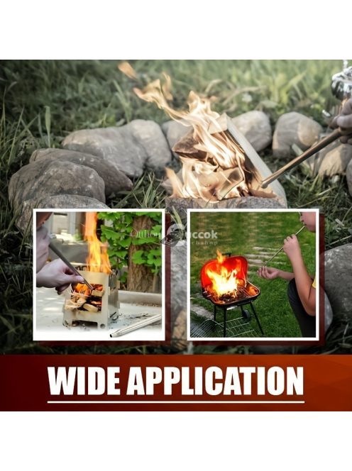 1 Db Rozsdamentes Acél Tűzfúvó Cső, Behúzható Tűzfúvó Bot Kültéri Kempingezés