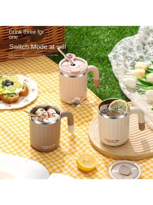 Stílusos Duplafalú Rozsdamentes Acél Termosz