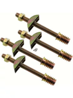   4 db vas bútorösszekötő csavar és félhold alakú anya készlet - M8x90 mm