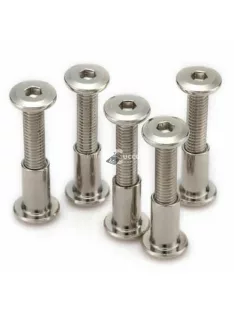   Nikkelezett M6 kerekfejű csavar -  10mm - 80mm hatszögletű foglalat, jobbmenetes bútorösszekötőkhöz