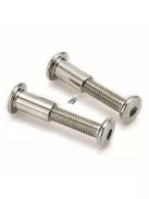 Nikkelezett M6 kerekfejű csavar -  10mm - 80mm hatszögletű foglalat, jobbmenetes bútorösszekötőkhöz
