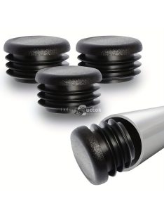   24 db kerek műanyag csődugó, fekete végzáró kupak bútorlábakhoz,