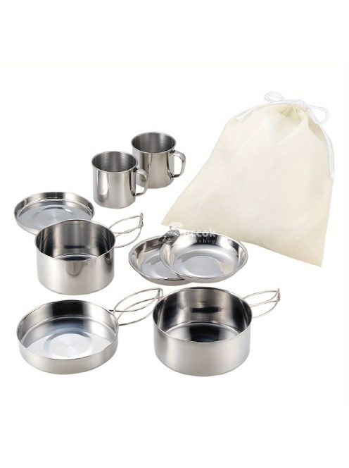 8 darab rozsdamentes acél edénykészlet