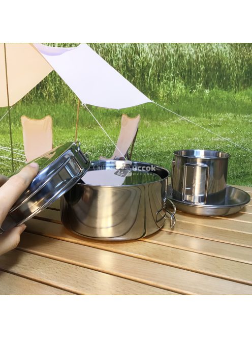 8 darab rozsdamentes acél edénykészlet