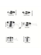 8 darab rozsdamentes acél edénykészlet