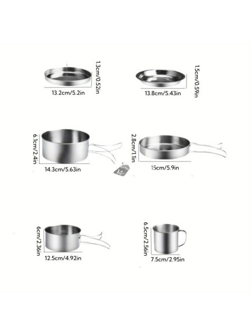 8 darab rozsdamentes acél edénykészlet