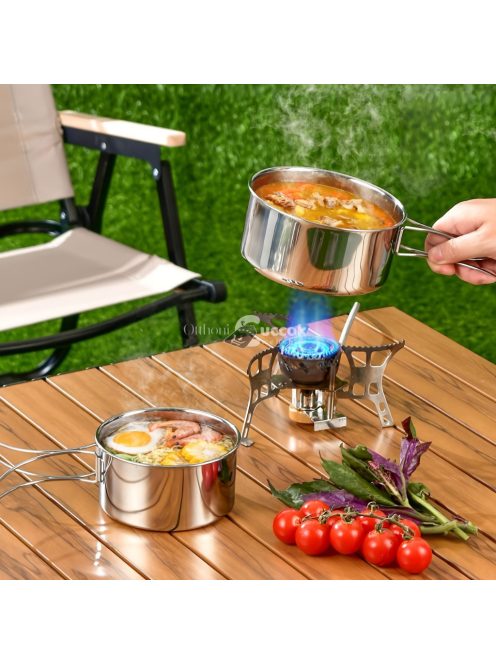 8 darab rozsdamentes acél edénykészlet