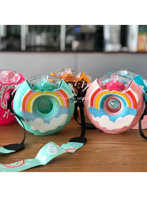 Fánk alakú kulacs zárható kupakkal