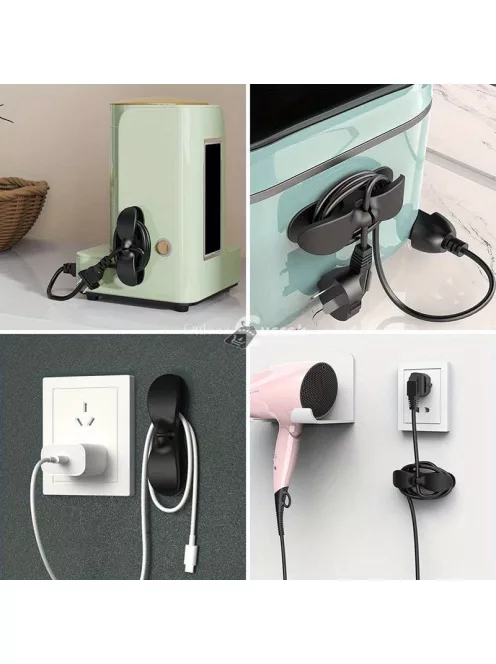 10 darabos műanyag kábelrendező klipsz, öntapadós kábeltekercselők konyhai készülékekhez