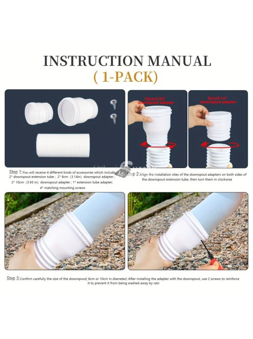 Rugalmas ereszcső toldalék esővíz elvezetéshez