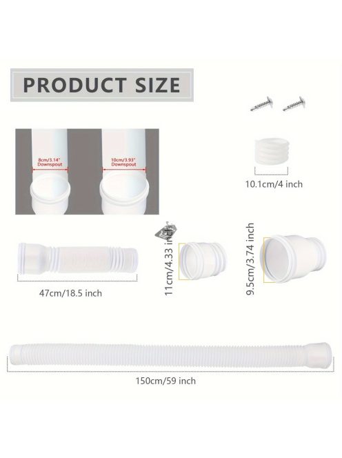 Rugalmas ereszcső toldalék esővíz elvezetéshez