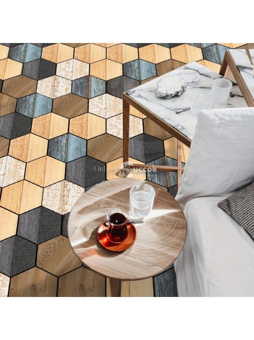 11db Színes öntapadó hatszögletű padlómatrica