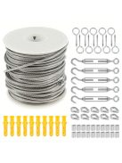 30m-es rozsdamentes acél drótkötél készlet