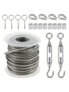 30m-es rozsdamentes acél drótkötél készlet