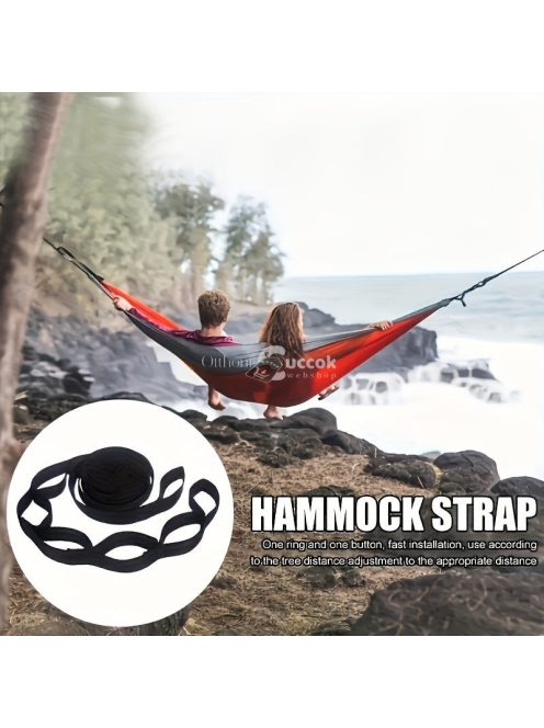 2 db időjárásálló függőágy-heveder állítható hurkokkal