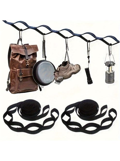 2 db időjárásálló függőágy-heveder állítható hurkokkal