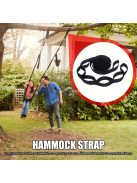 2 db időjárásálló függőágy-heveder állítható hurkokkal