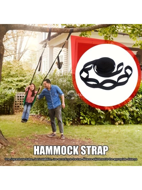 2 db időjárásálló függőágy-heveder állítható hurkokkal