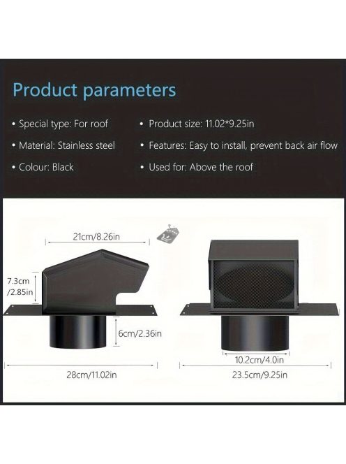 1db Tetőszellőző Sapka, Tető szellőzőnyílás